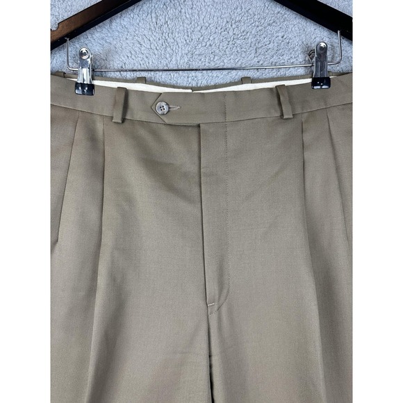 Other - JB Britches Dress Pants Mens 38x31 Brown Wool Pleated Cuffed Trousers Made USA